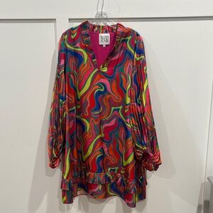 Alden Pink and Multicolor Abstract Dress